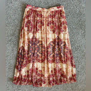 Anthropologie Luna Printed Pleated Skirt